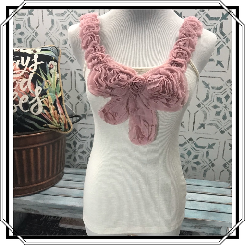 h.i.p off white/Rose detail tank top Size Small